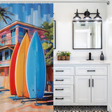 Peaceful Surfboards Beach Shower Curtain
