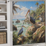 Pelican Beach Shower Curtain Seaside Whispers