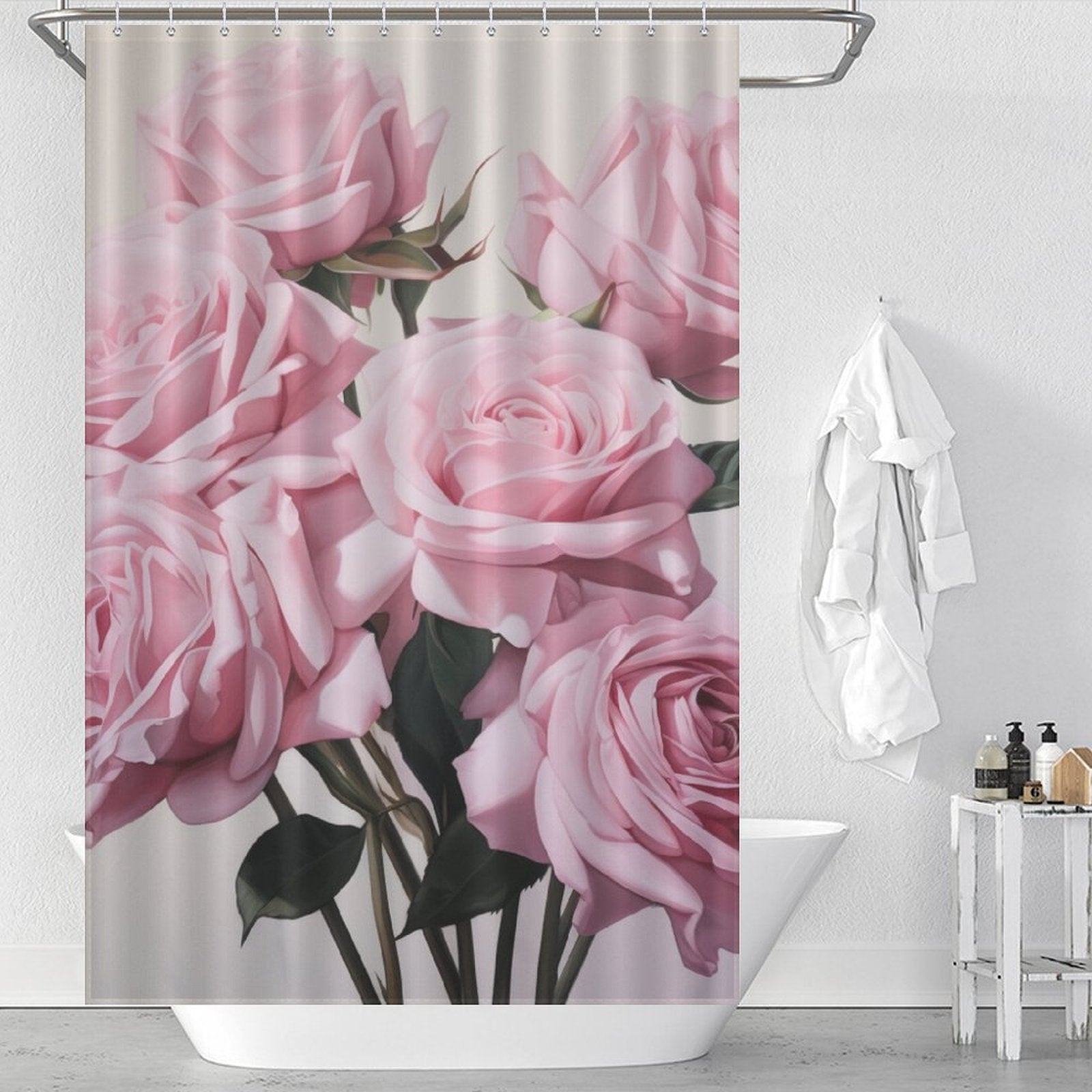 Petal Perfection Pink Rose Shower Curtain