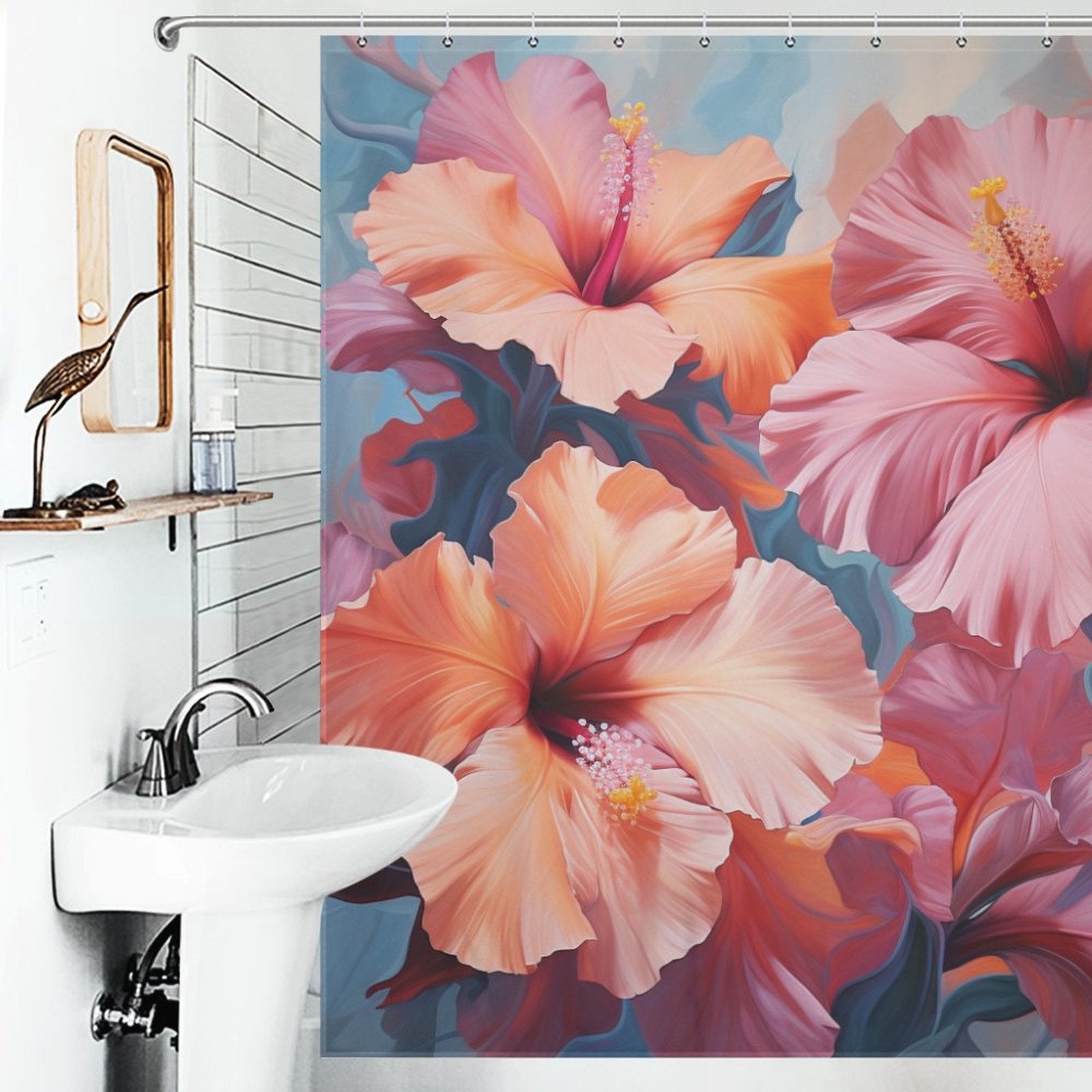 PetalsAndFoliage Hibiscus Shower Curtain