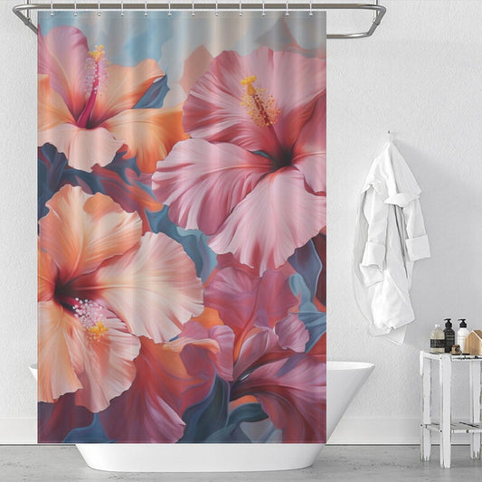 PetalsAndFoliage Hibiscus Shower Curtain