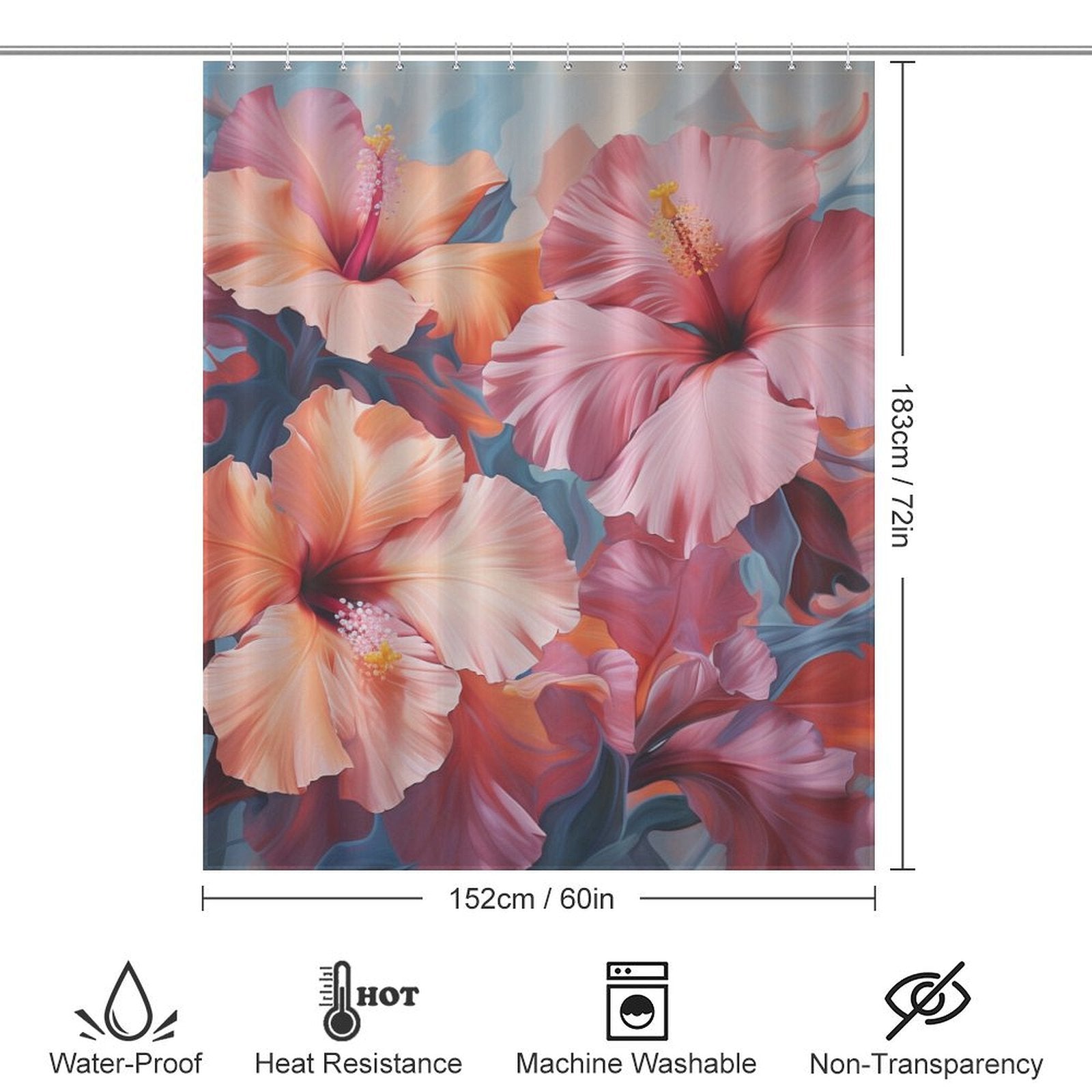 PetalsAndFoliage Hibiscus Shower Curtain