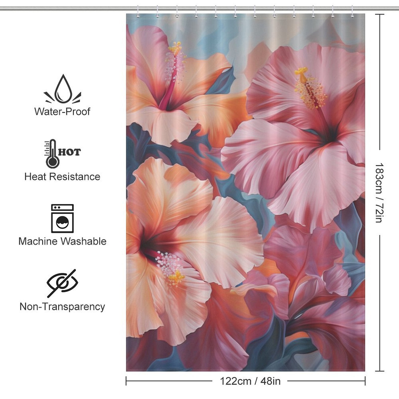 PetalsAndFoliage Hibiscus Shower Curtain