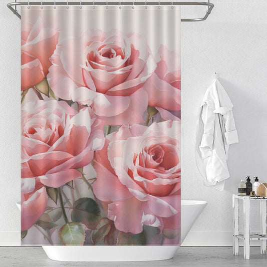 Petals Embrace Pink Rose Shower Curtain