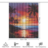 Pink Horizon Tropical Sunset Shower Curtain