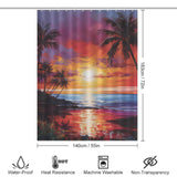 Pink Horizon Tropical Sunset Shower Curtain