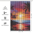 Pink Horizon Tropical Sunset Shower Curtain