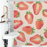 Pink Strawberry Cute Shower Curtain