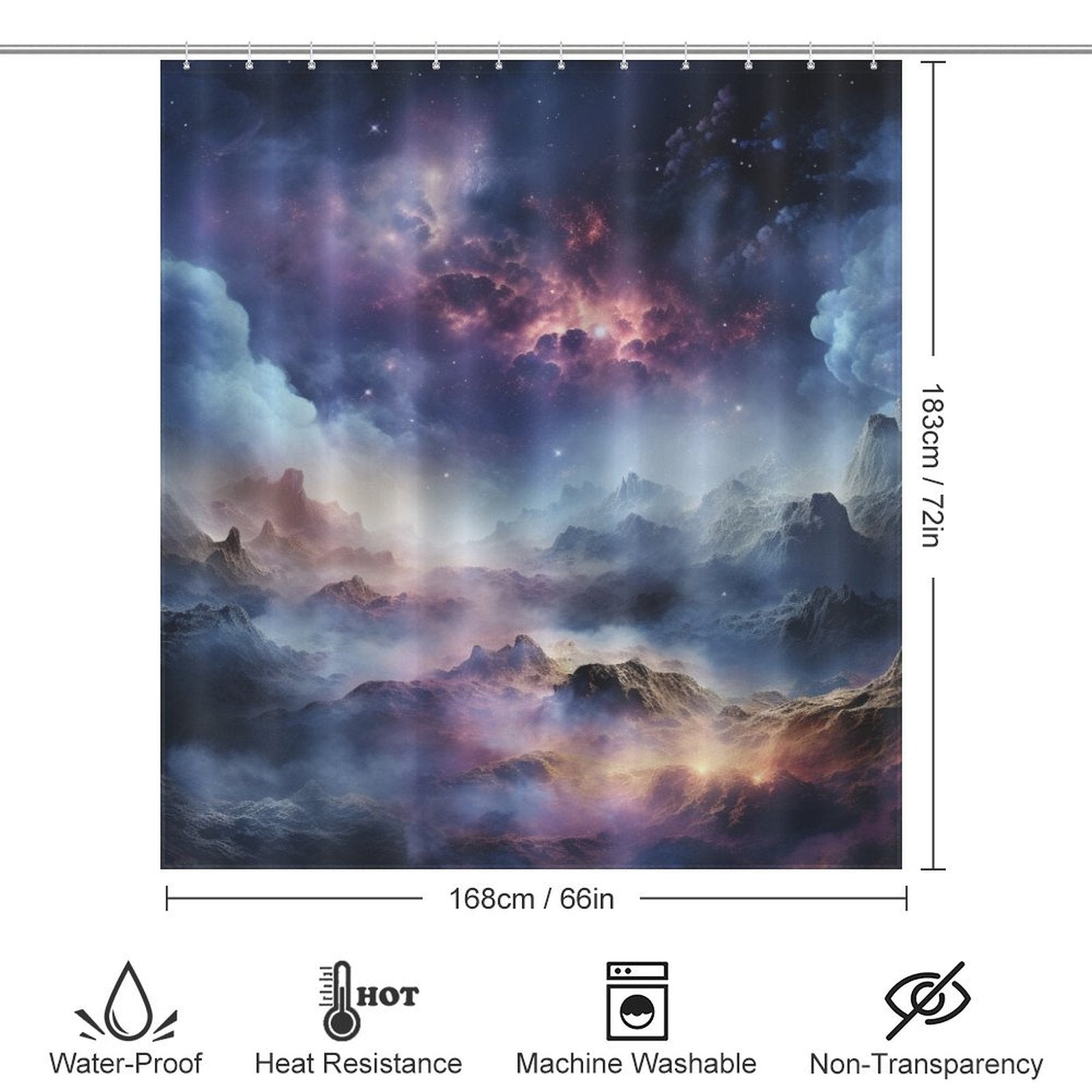 Planetary Space Shower Curtain
