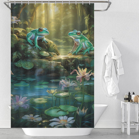Playful Frog Shower Curtain