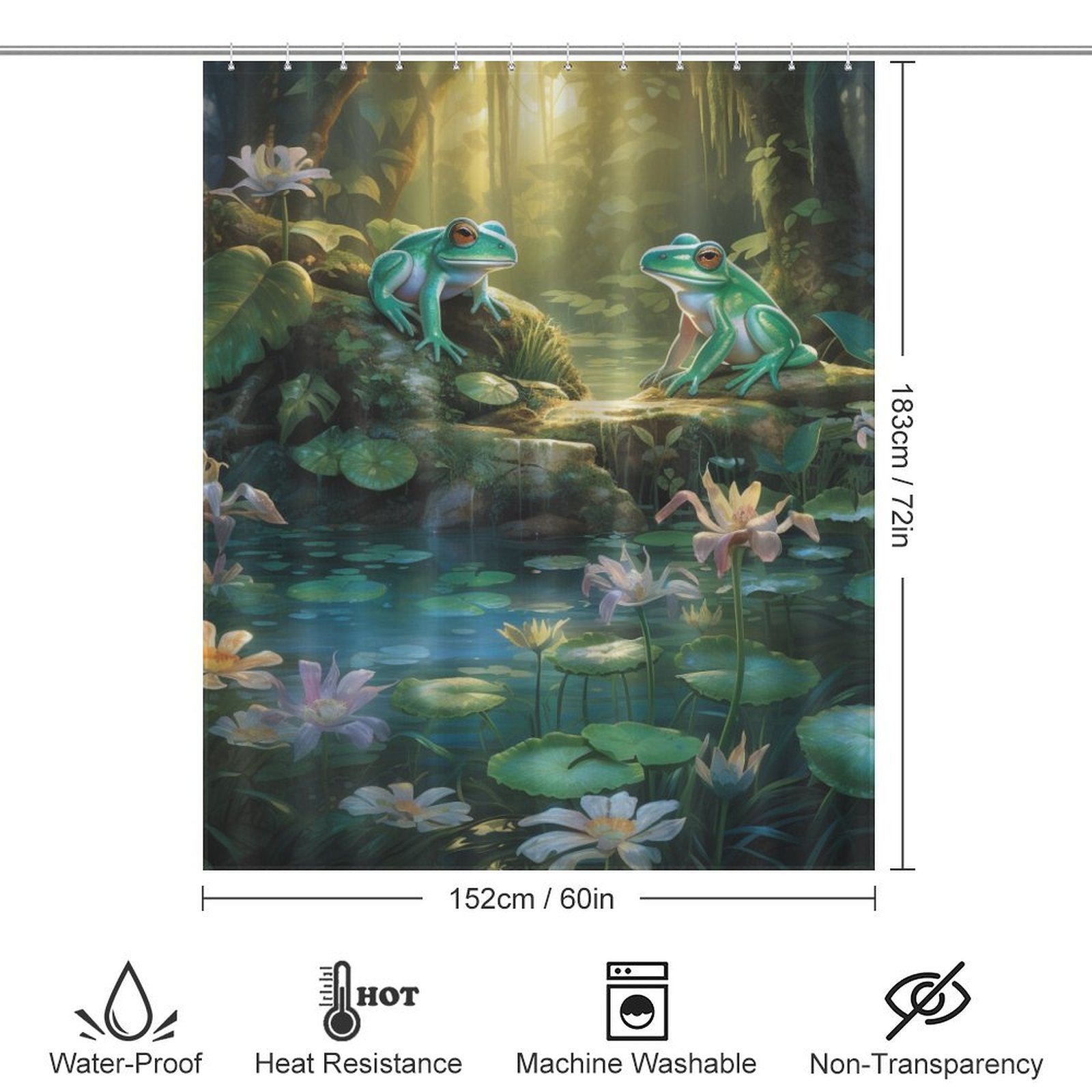 Playful Frog Shower Curtain