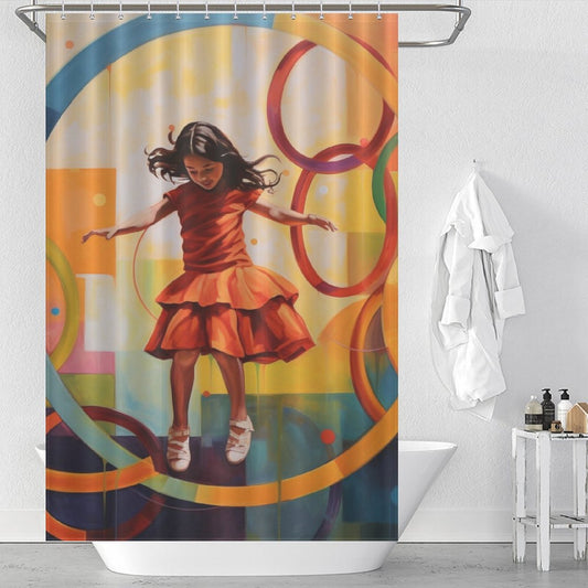 Playful Hula Hoop Shower Curtain