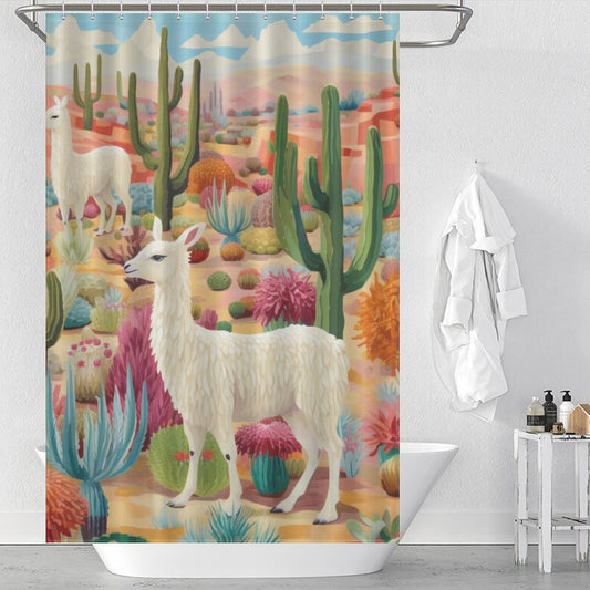 Playful Llama Shower Curtain