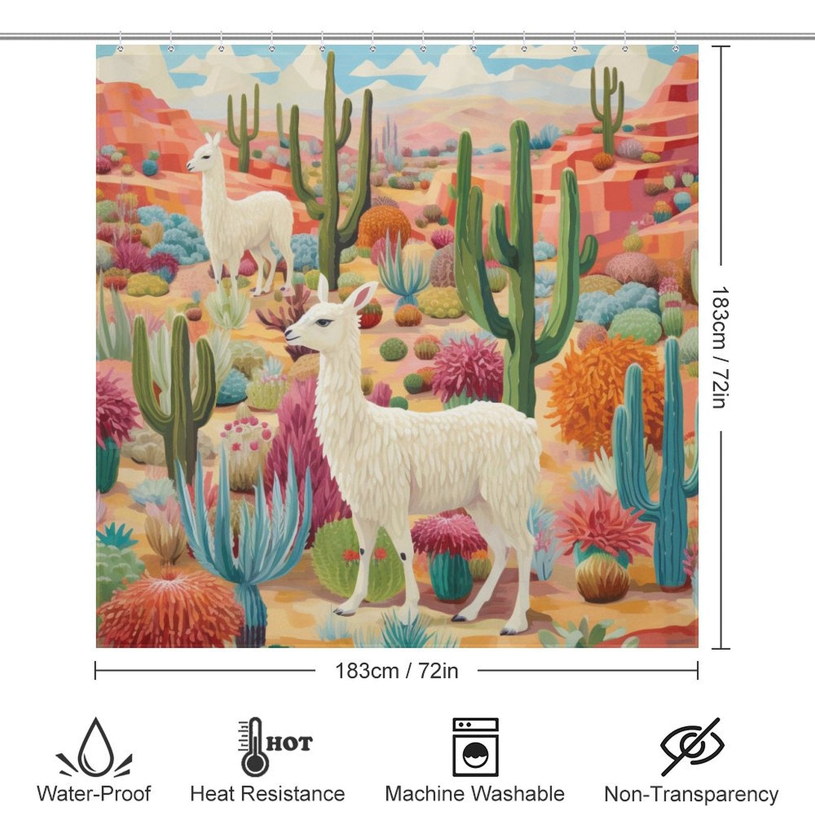 Playful Llama Shower Curtain