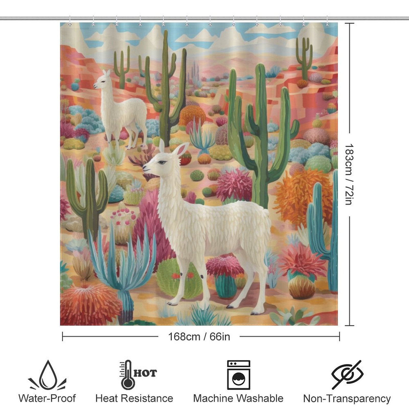 Playful Llama Shower Curtain