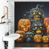 Playful Spooky Pumpkin Shower Curtain