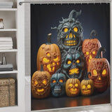 Playful Spooky Pumpkin Shower Curtain