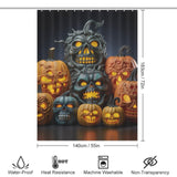 Playful Spooky Pumpkin Shower Curtain