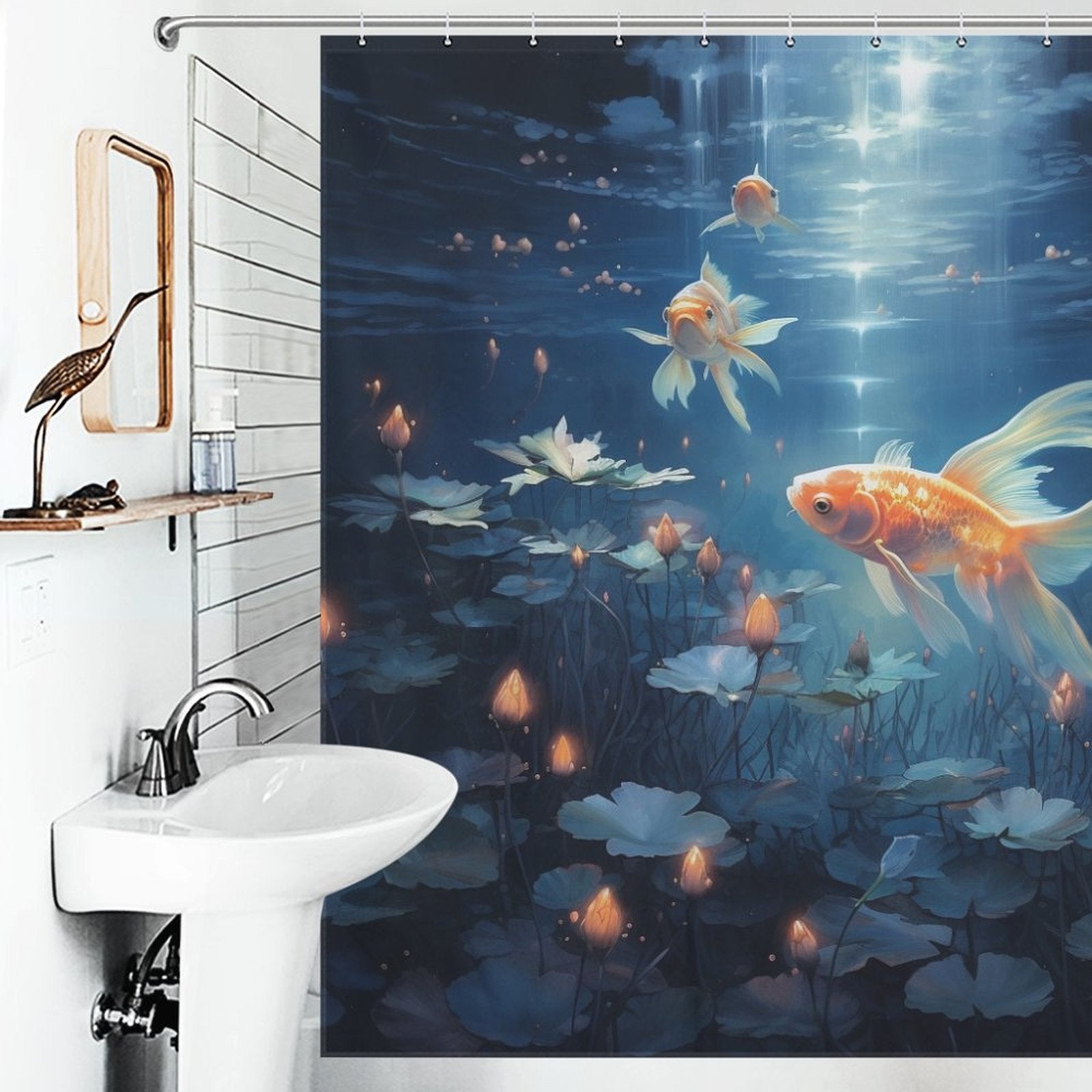 Playful goldfish shower curtain Joy 