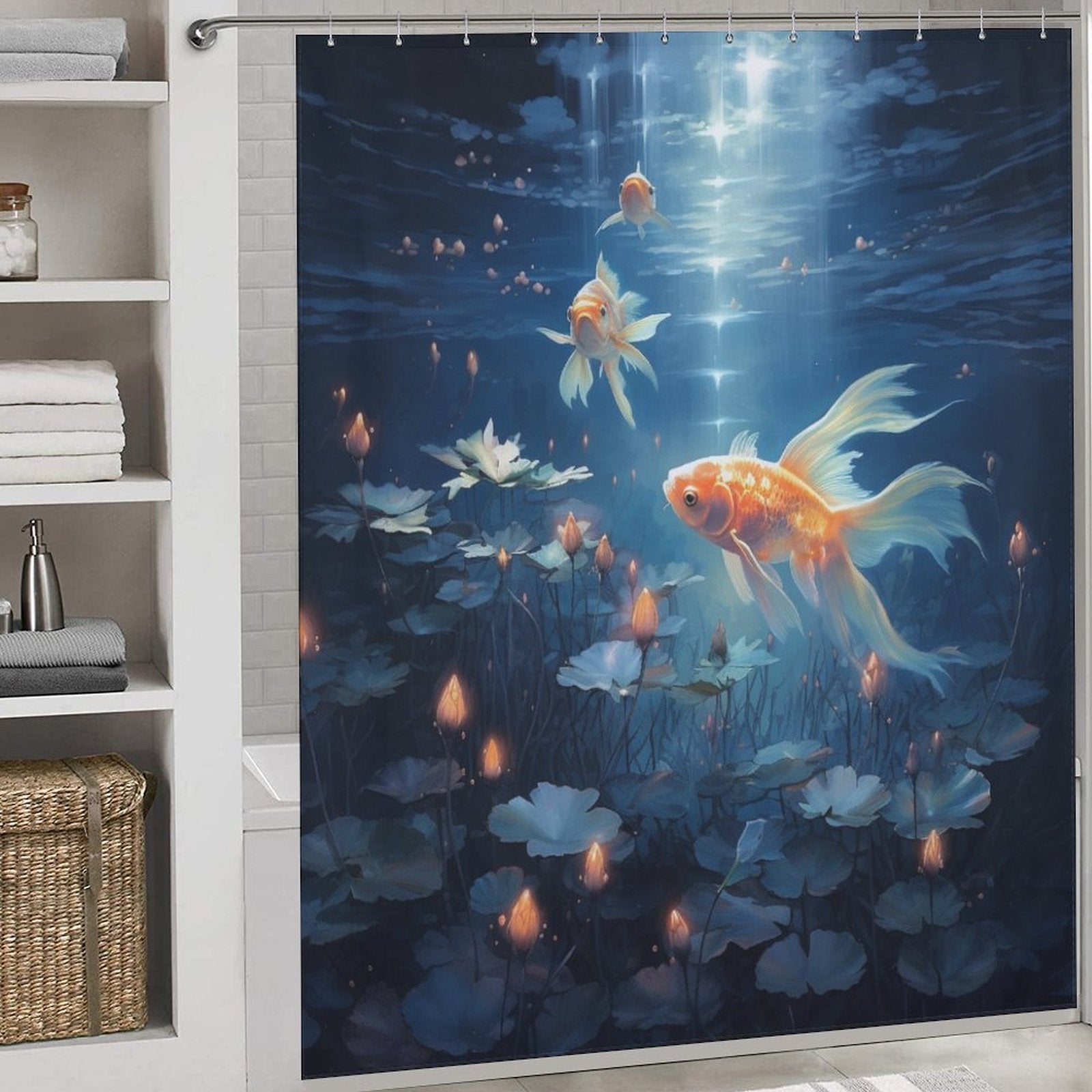 Playful goldfish shower curtain Joy 