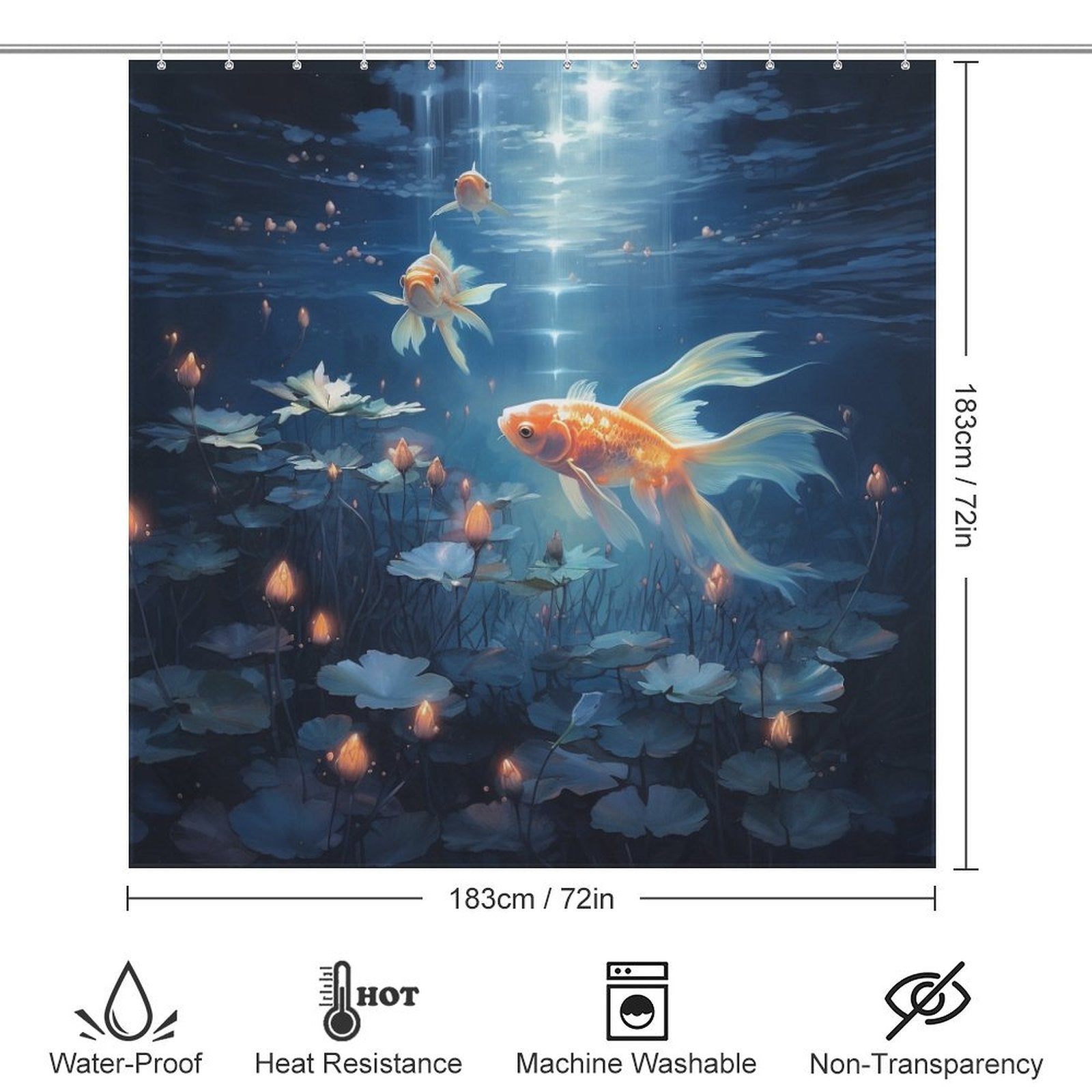 Playful goldfish shower curtain Joy 