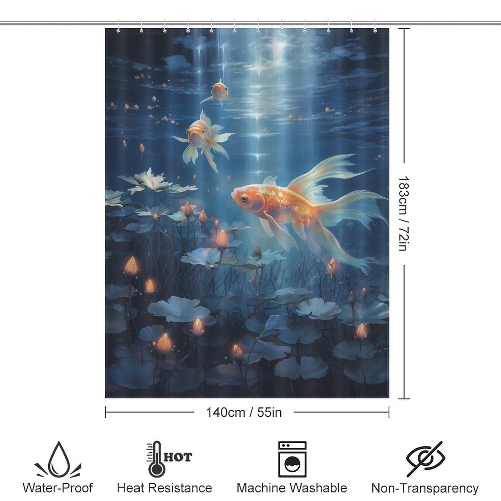 Playful goldfish shower curtain Joy 