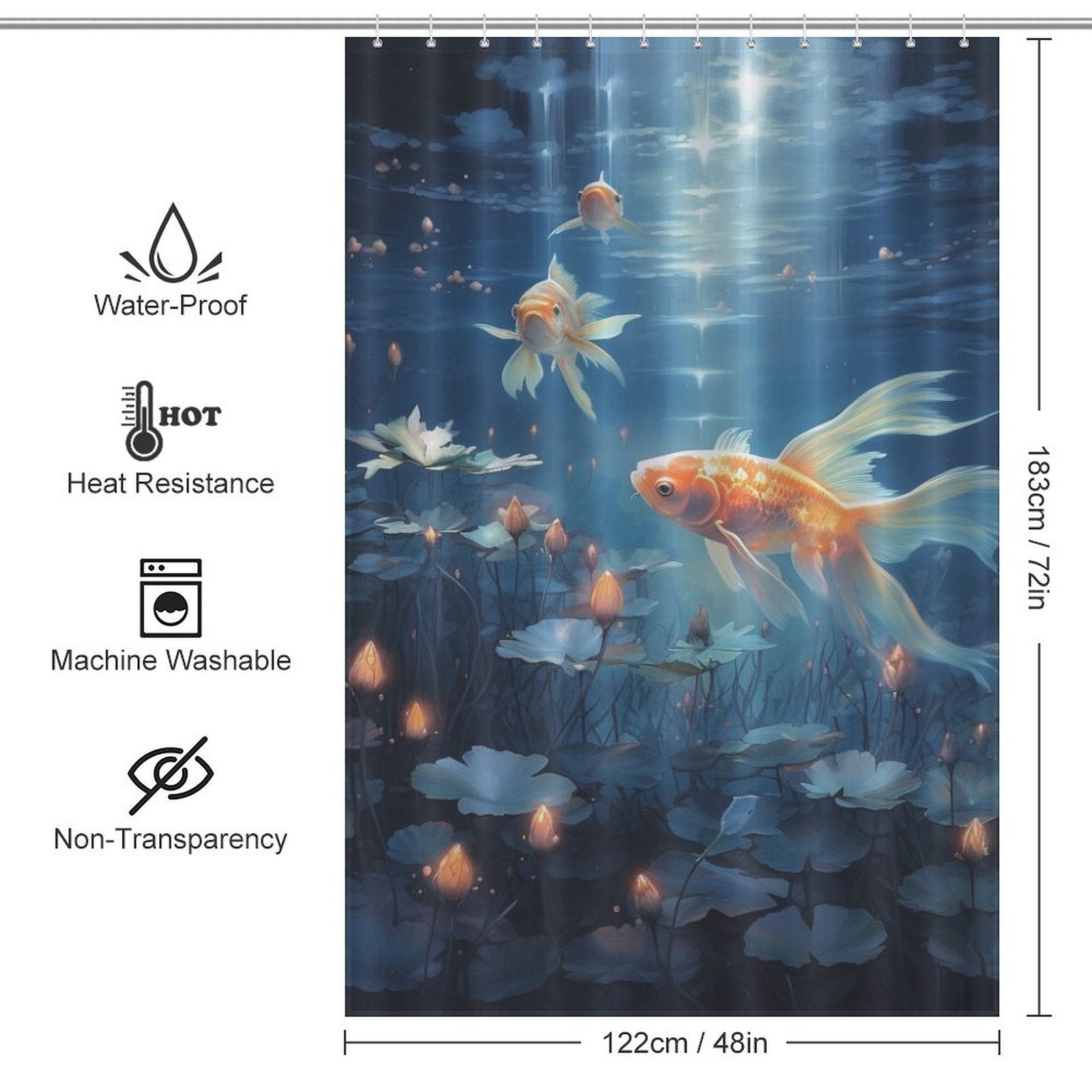 Playful goldfish shower curtain Joy 