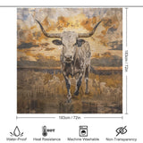 Prairie Landscape Bull Shower Curtain