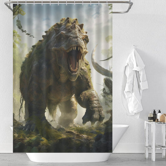 Prehistoric Style Dinosaurs Shower Curtain