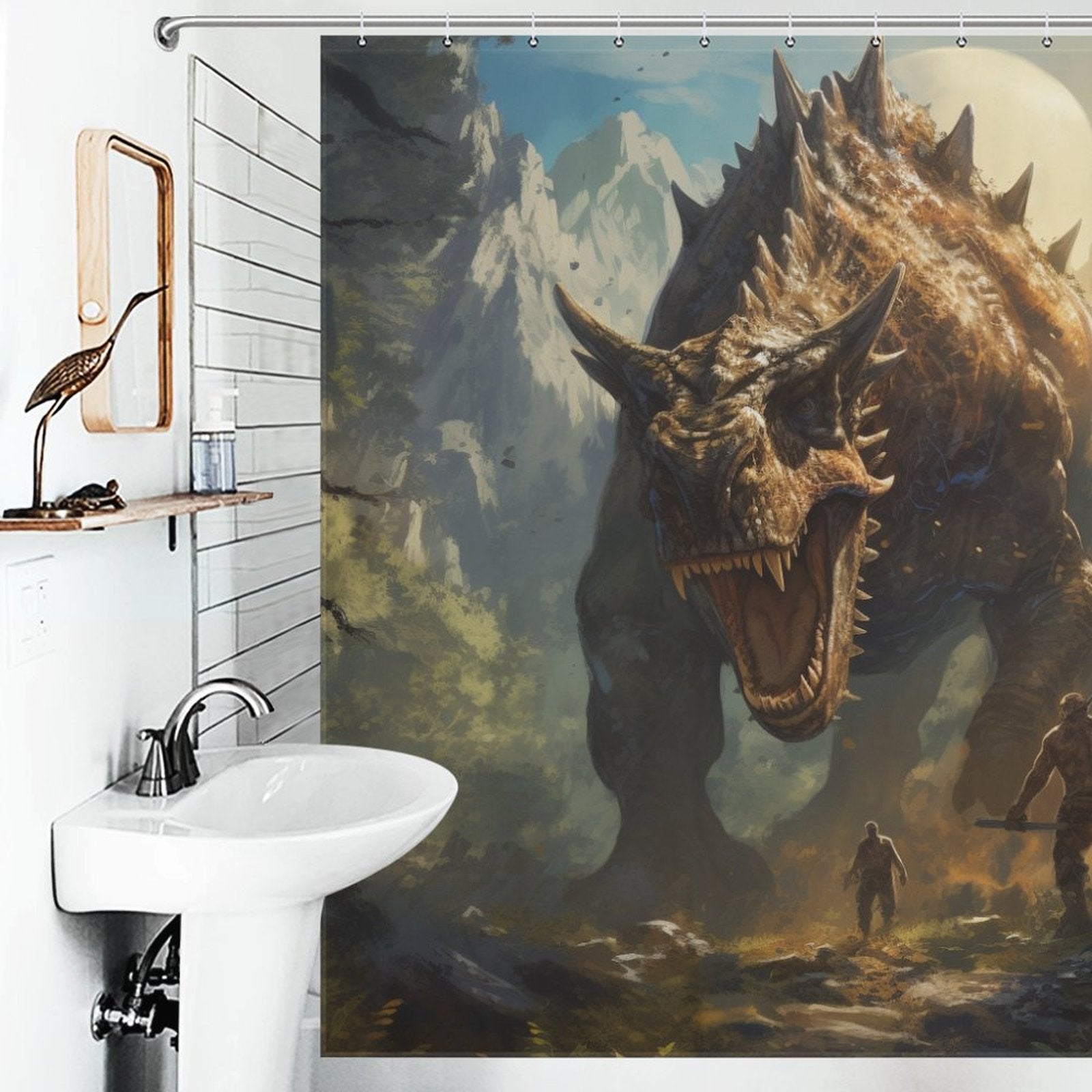 Primitive Dinosaurs Shower Curtain