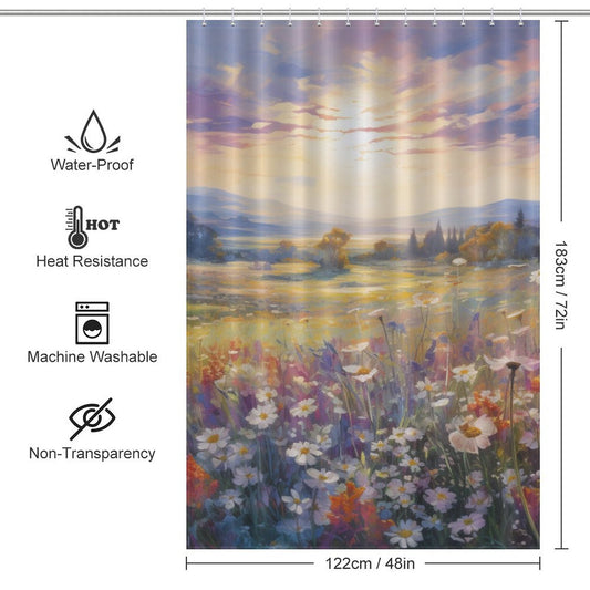 Radiant Meadow Spring Flowers Shower Curtain