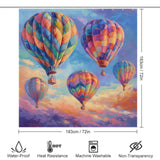 Rainbow Skies Hot Air Balloon Shower Curtain