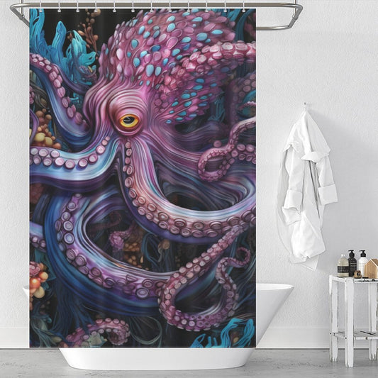 Realistic Deep Dive Octopus Shower Curtain