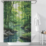 Realistic Forest Bamboo Shower Curtain