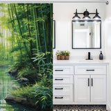 Realistic Forest Bamboo Shower Curtain