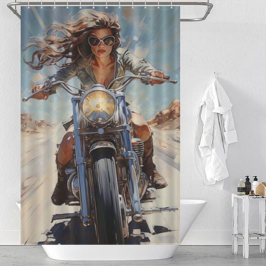 Rebel Motorcycle Shower Curtain