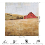 Red Barns Farmhouse Shower Curtain