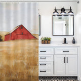 Red Barns Farmhouse Shower Curtain