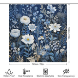 Refreshing Blue Floral Shower Curtain