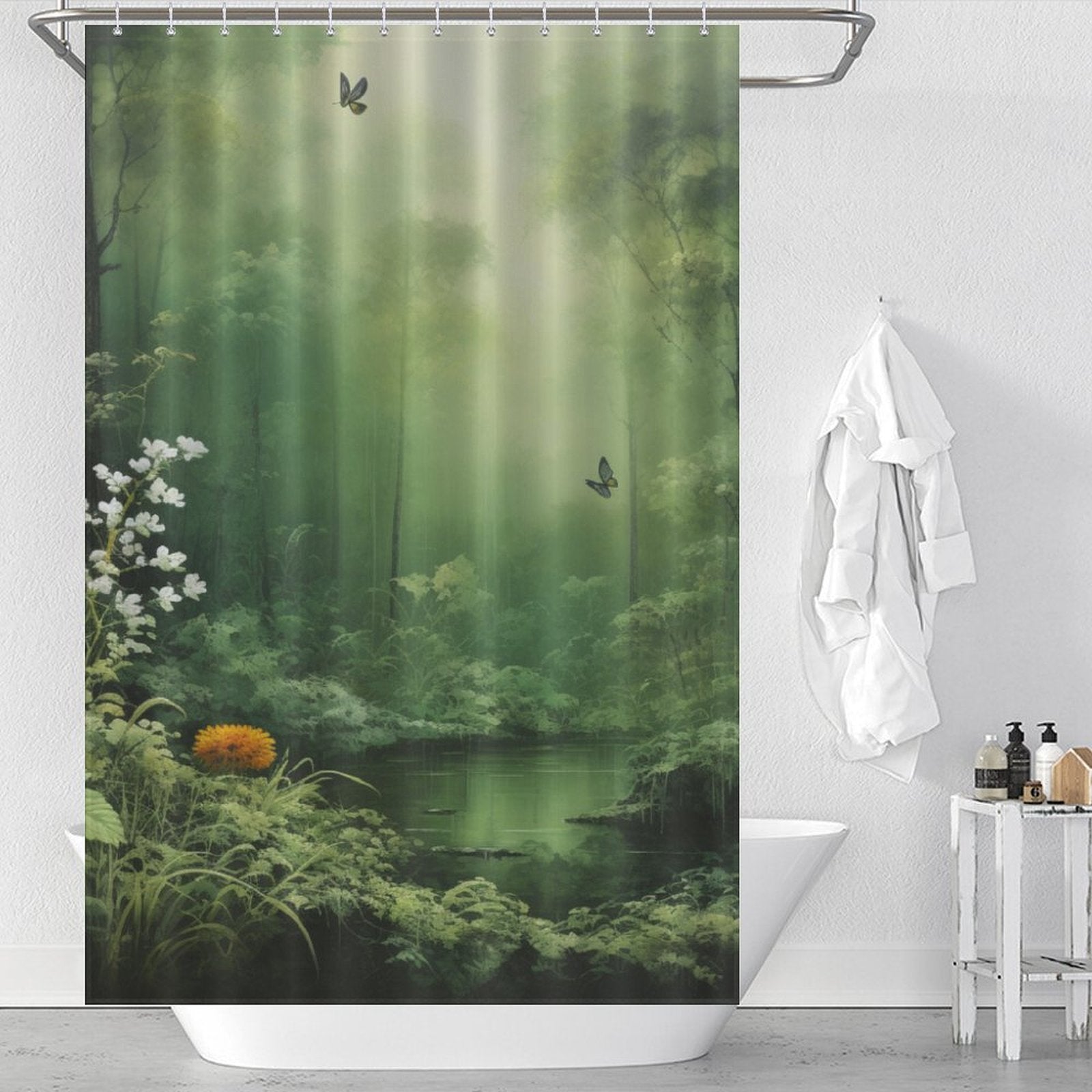 Refreshing Green Shower Curtain