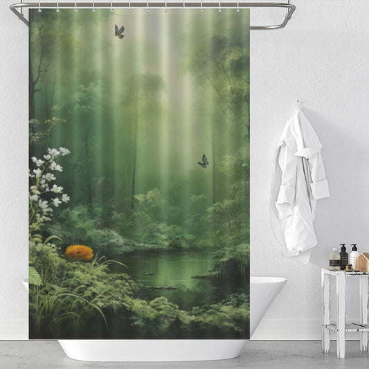 Refreshing Green Shower Curtain