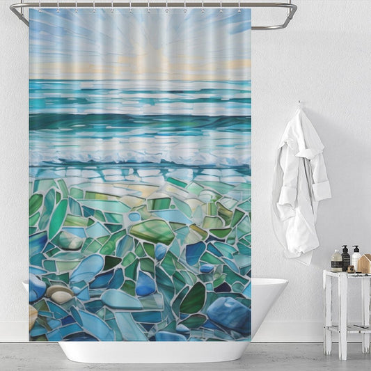 Refreshing Sea Glass Shower Curtain