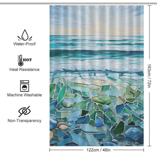 Refreshing Sea Glass Shower Curtain