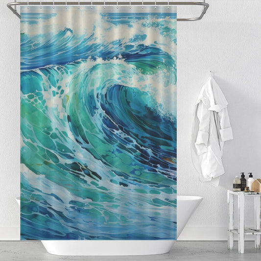 Refreshing Turquoise Shower Curtain
