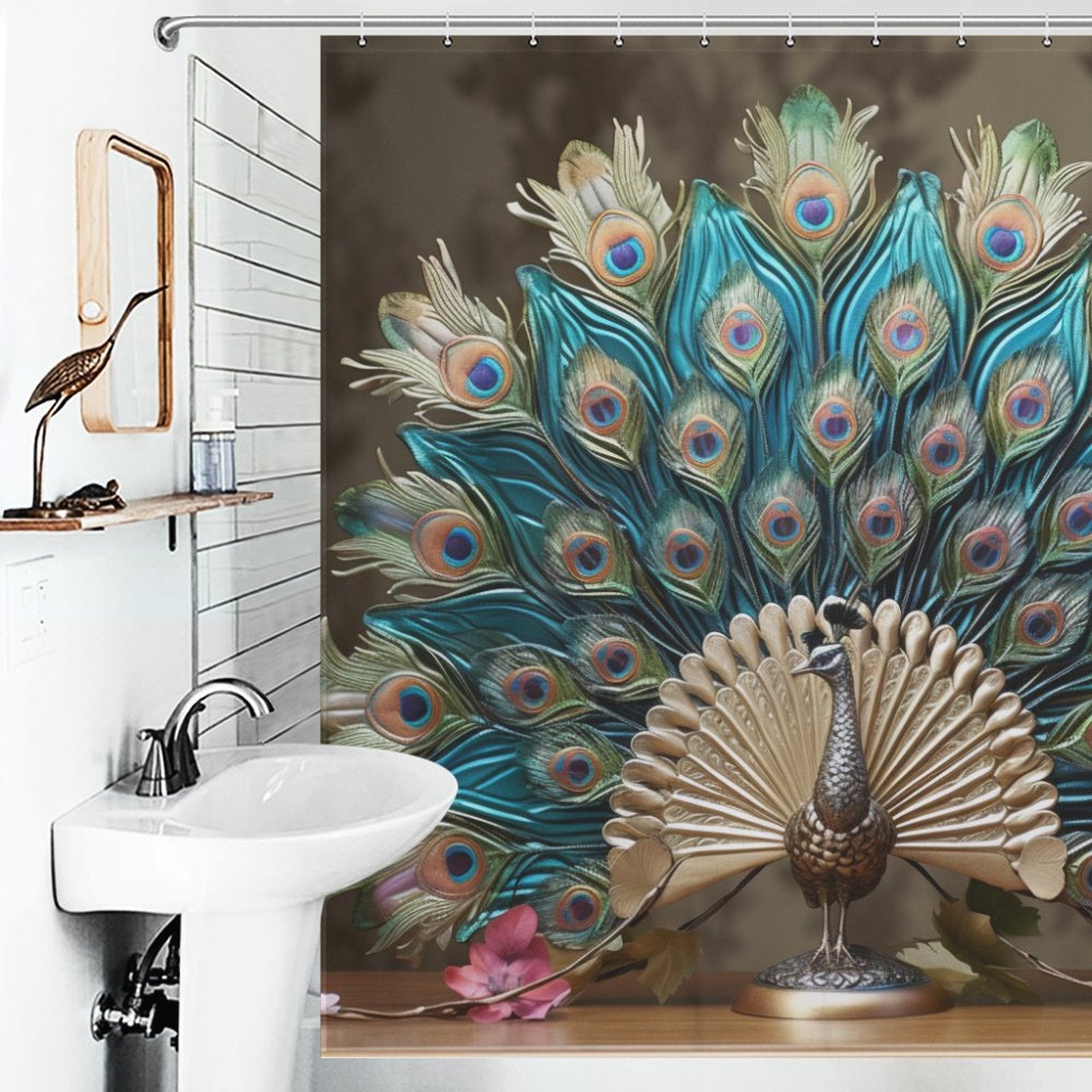Regal Peacock Shower Curtain