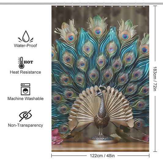 Regal Peacock Shower Curtain