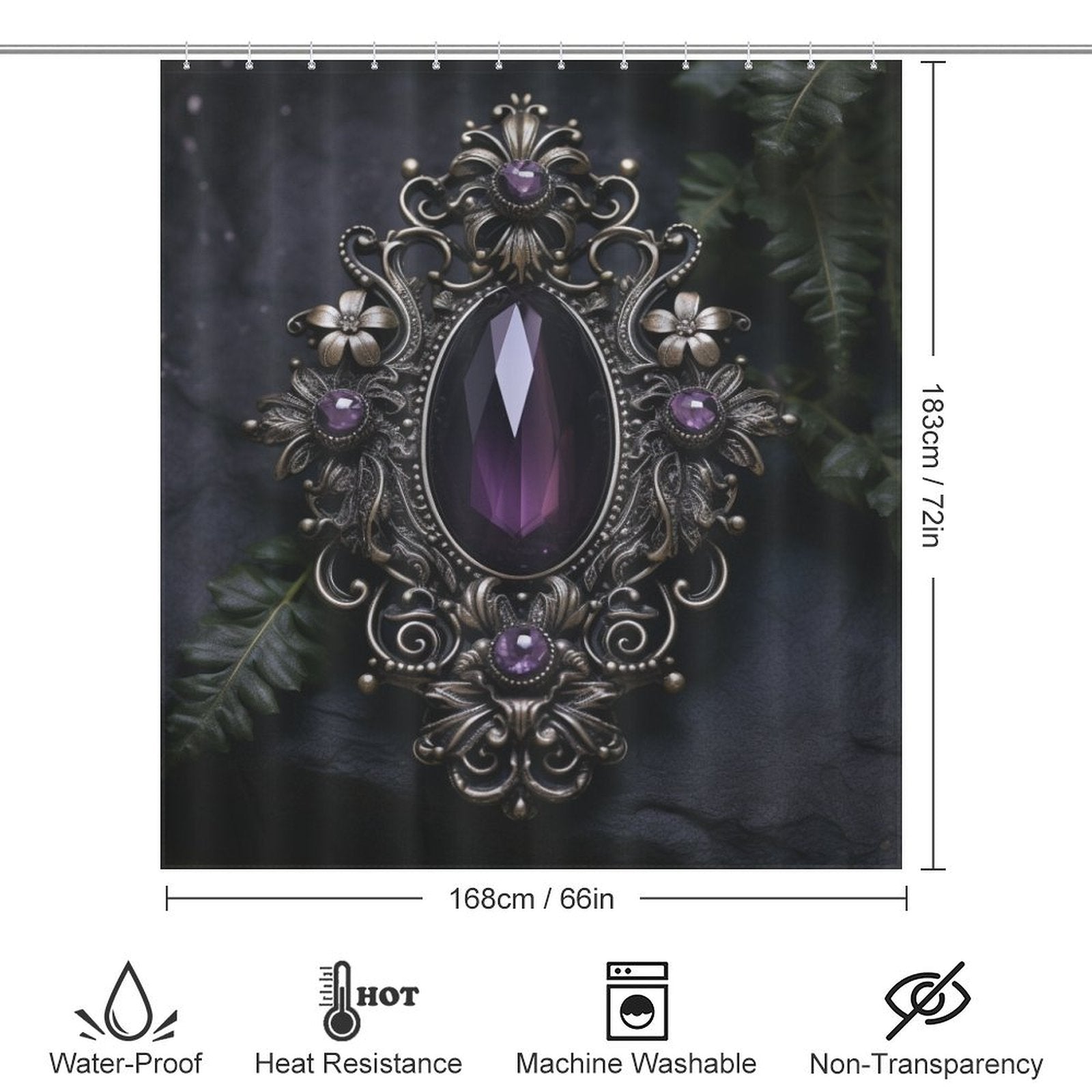 Regal Purple and Black Shower Curtain