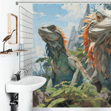 Reptilian Charm Lizard Shower Curtain