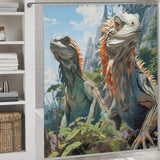 Reptilian Charm Lizard Shower Curtain