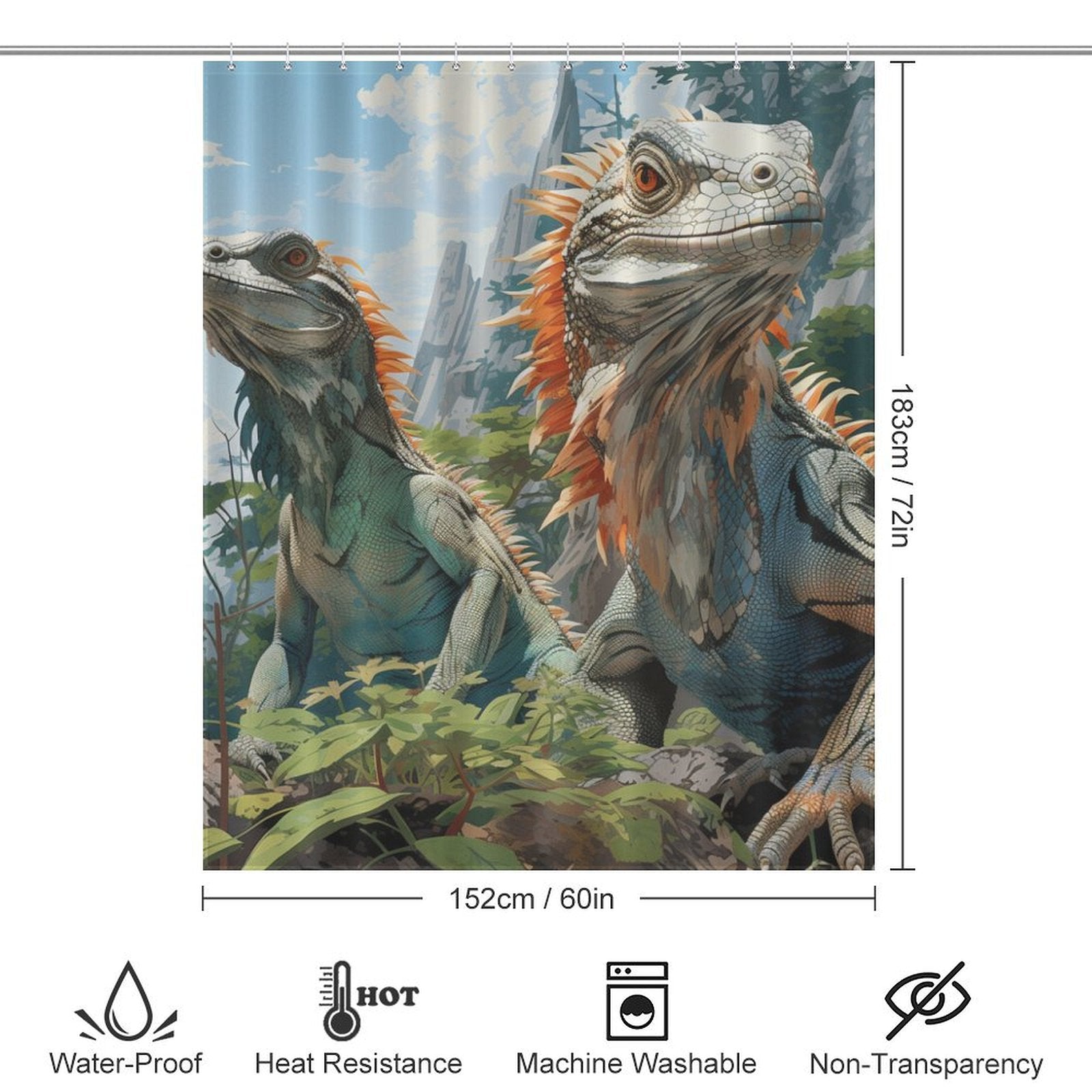 Reptilian Charm Lizard Shower Curtain